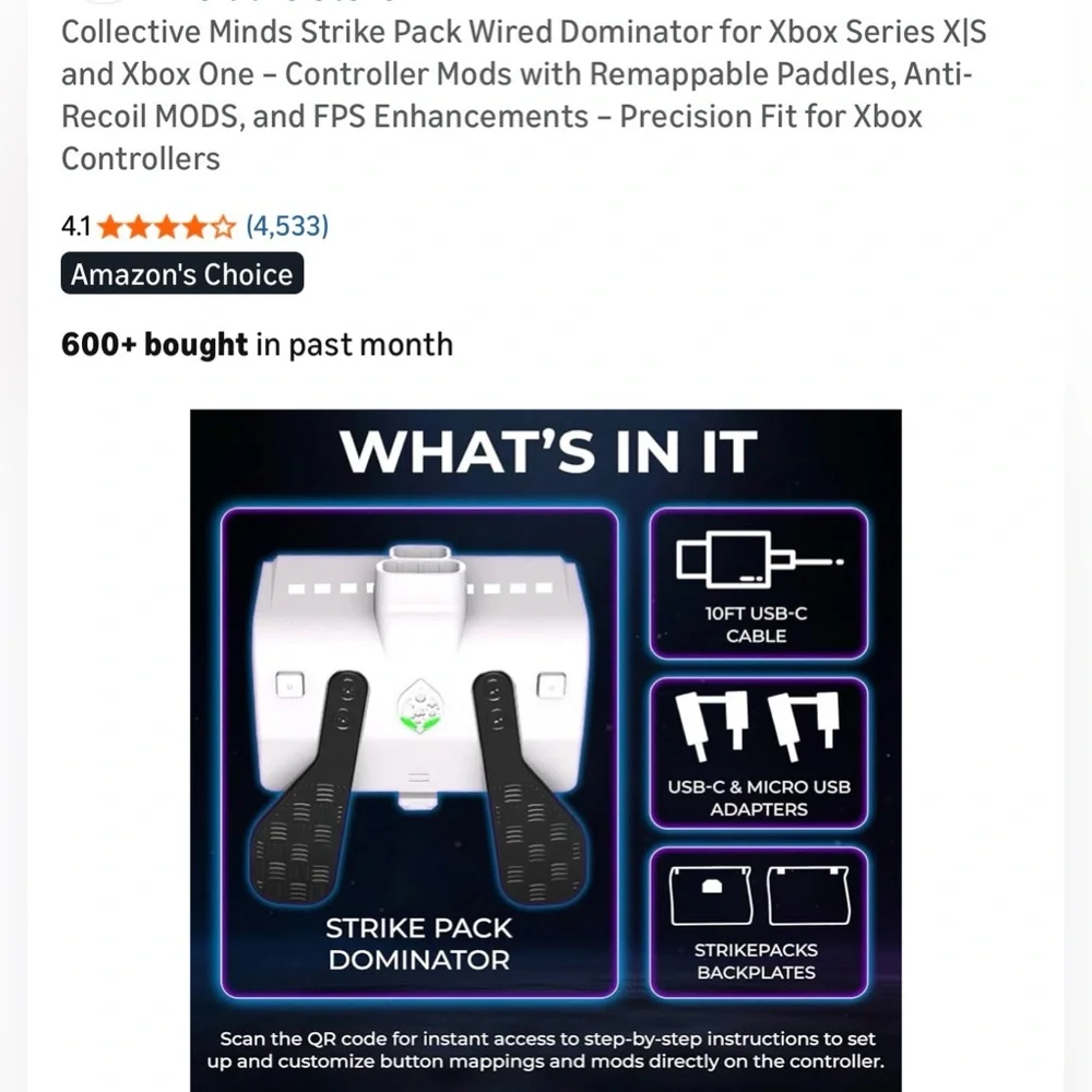 Collective Minds Strike Pack Wired Dominator Controller Mod Kit - White/Black